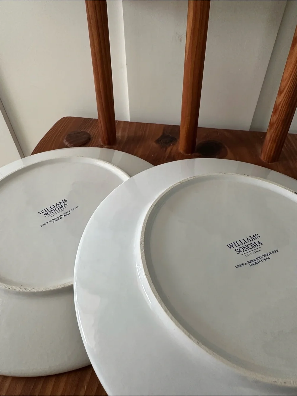 Set of 2 Williams Sonoma California Plate Blue White Silver Vintage
